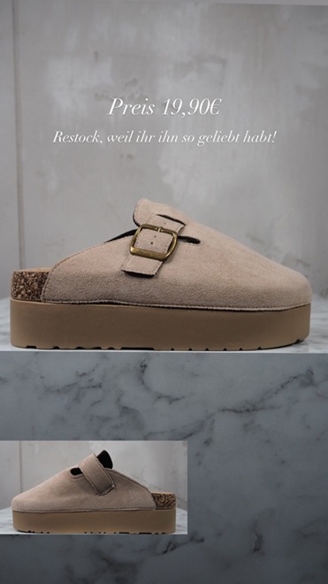 italienische mode kleiber werksverkauf Beige Plateau-Clogs mit Schnalle, Preis 19,90€ - Sommersandalen Nachschub
