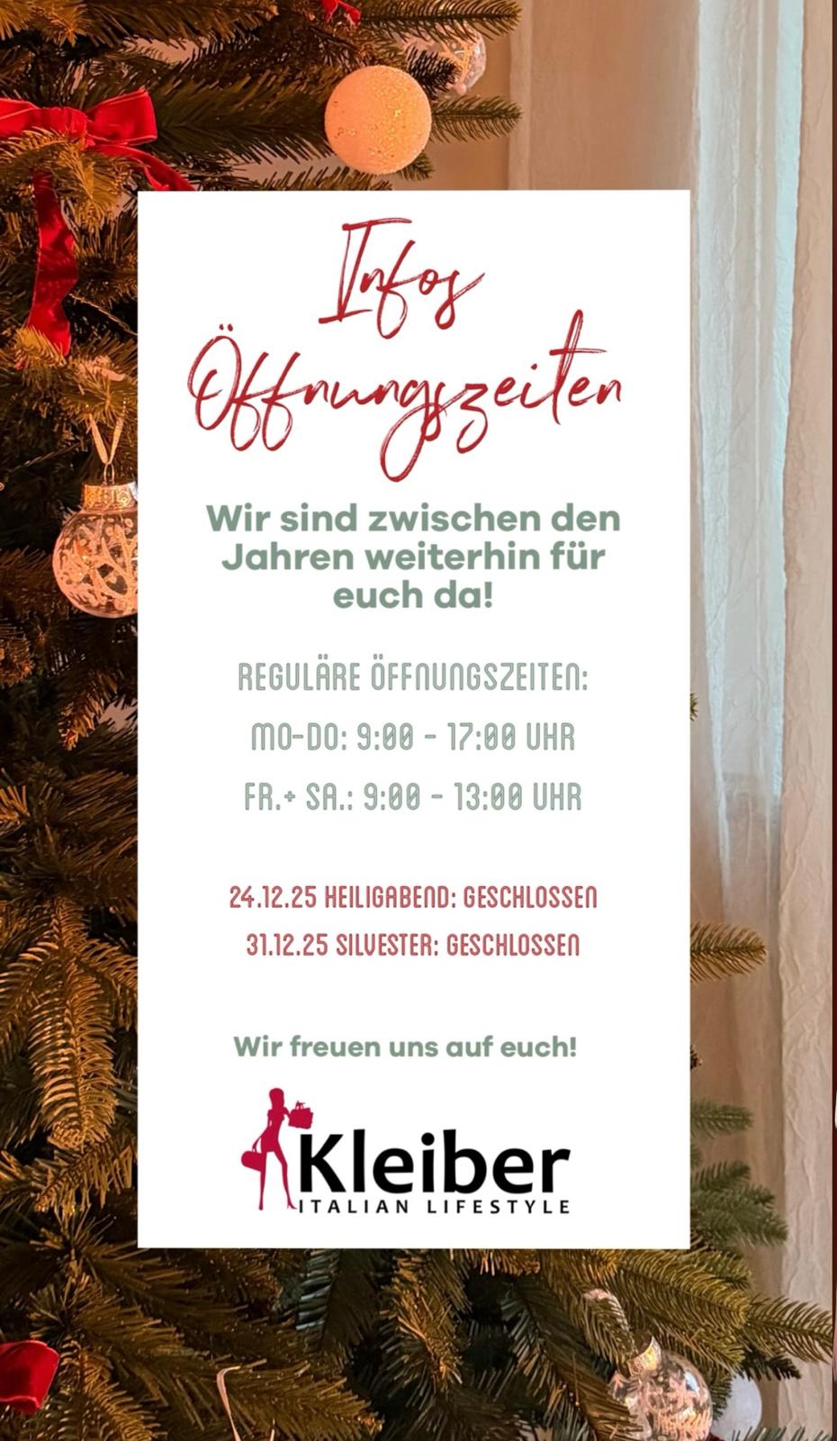 italienische mode kleiber werksverkauf Kleiber Italian Lifestyle Öffnungszeiten Weihnachten: 24.12. und 31.12. geschlossen.