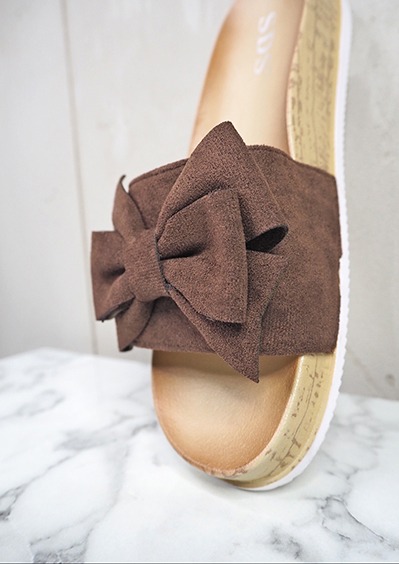 italienische mode kleiber werksverkauf Braune Sandalen mit Schleife für Damen