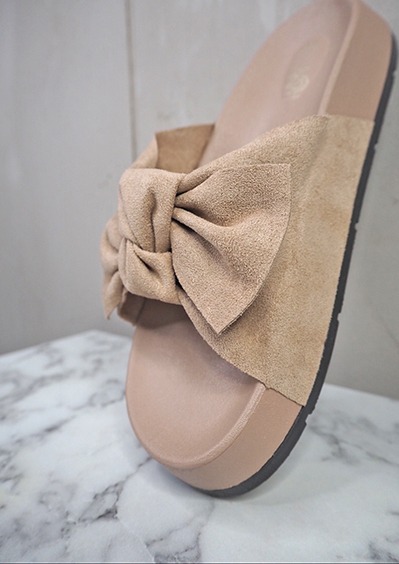 italienische mode kleiber werksverkauf Beige Sandale mit Schleife, modische Damenschuhe
